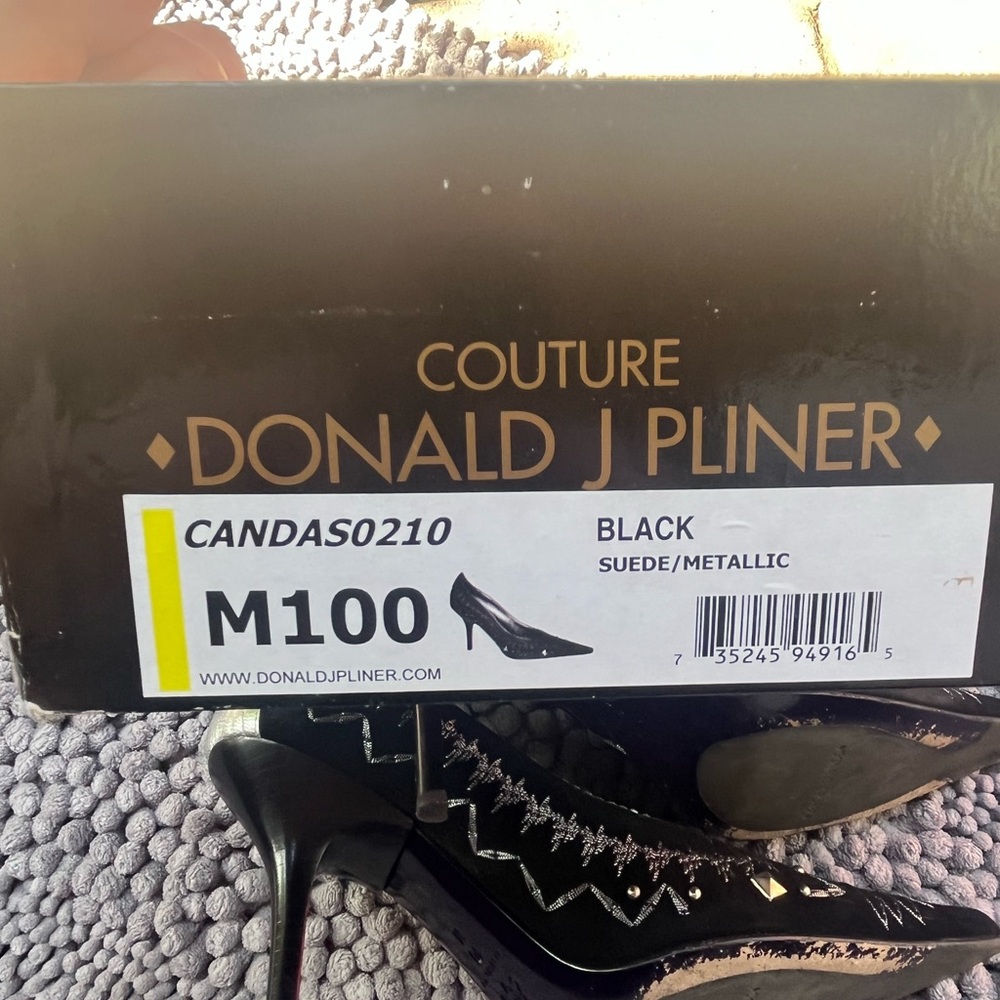 Donald J. Pliner Black and Silver Heels - Picture 9 of 11